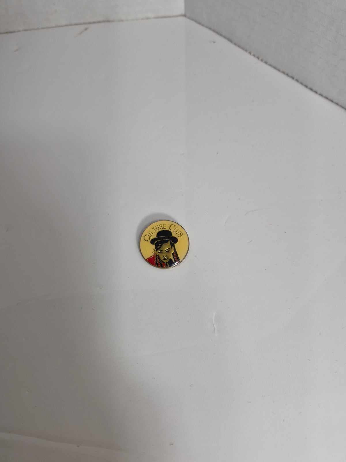1980s Culture Club Boy George Enamel Lapel Pin 1 in.