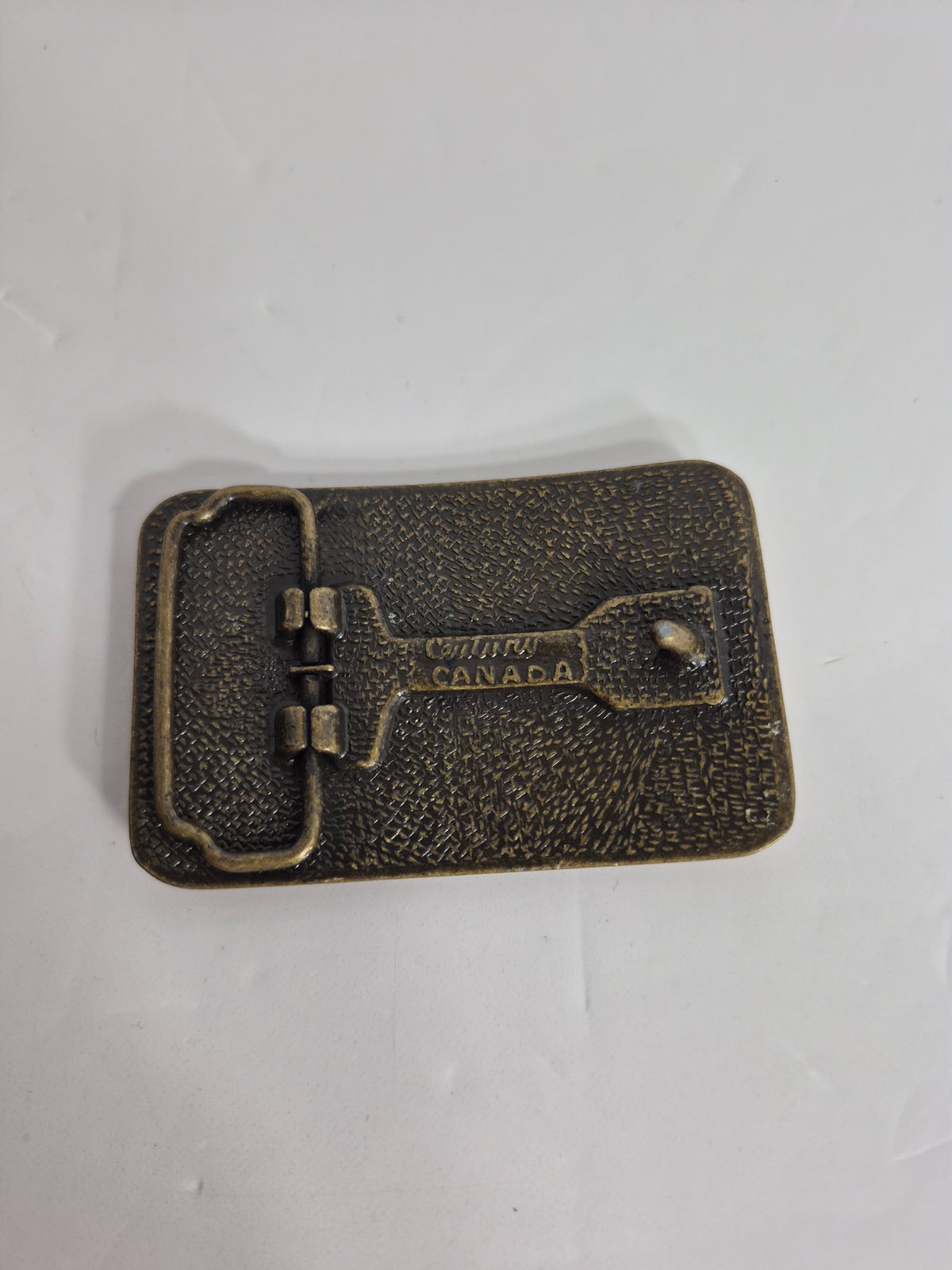 Vintage Abbey Farm Equipment Ltd. Leather Inset Belt Buckle 3 x 2 in.