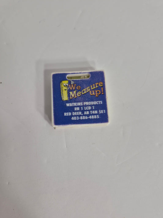 Vintage Watkins Products Promotional Pocket Tape Measure with Level 1.5 x 1.5 in.