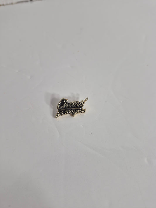 Molson 1786-1986 Cheers For 200 Years Script Lapel Pin
