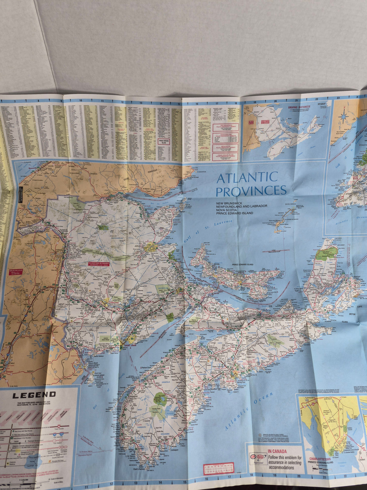 AAA CAA Provincial Series Road Maps Pair - Ontario & Atlantic Provinces Quebec, 2009 Editions