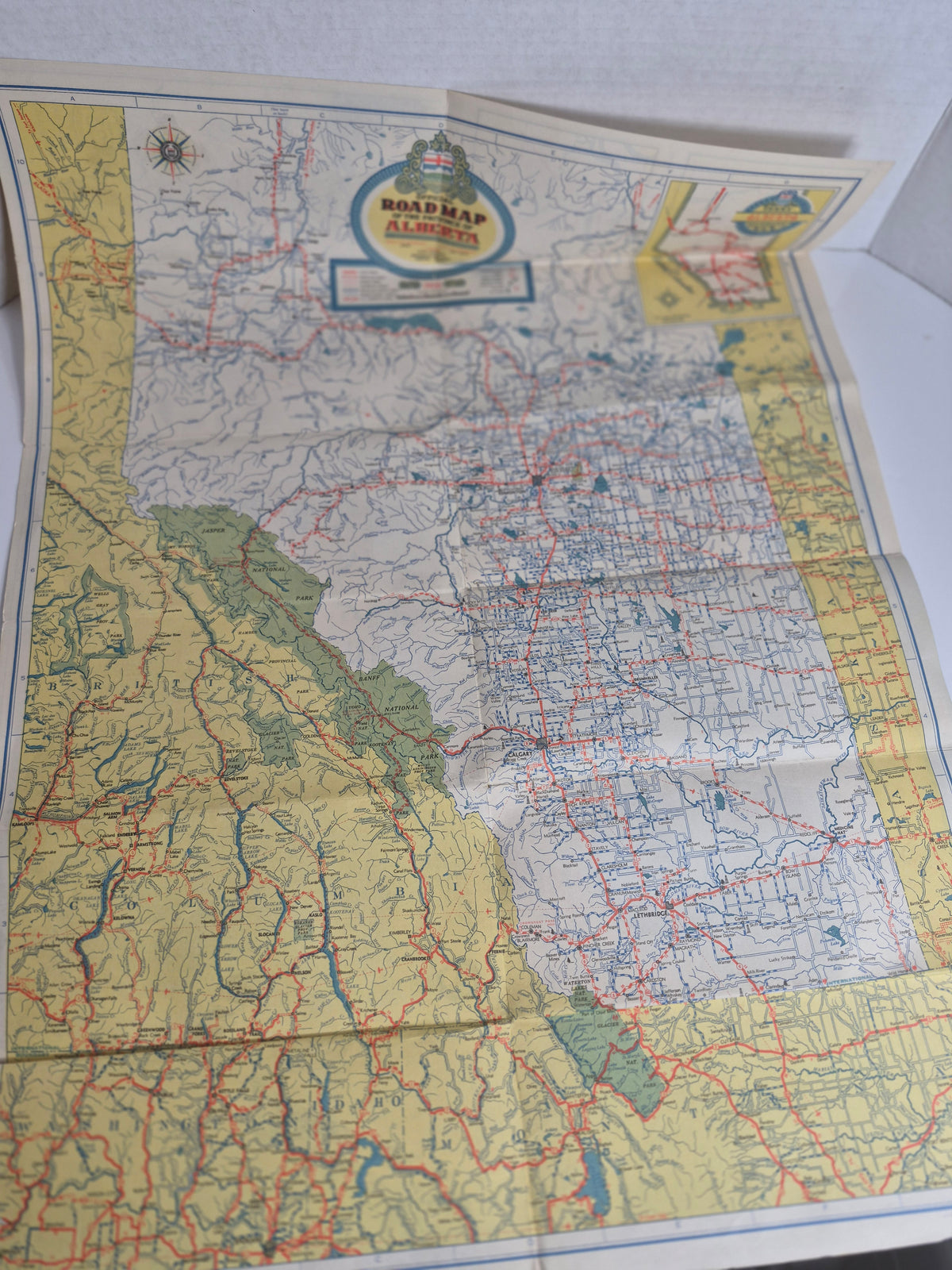 Vintage Road Maps Lot of 4 - 1950 Alberta Official Map, British Columbia Totem Pole Map, BC Pictorial Map, Alberta Vacation Booklet