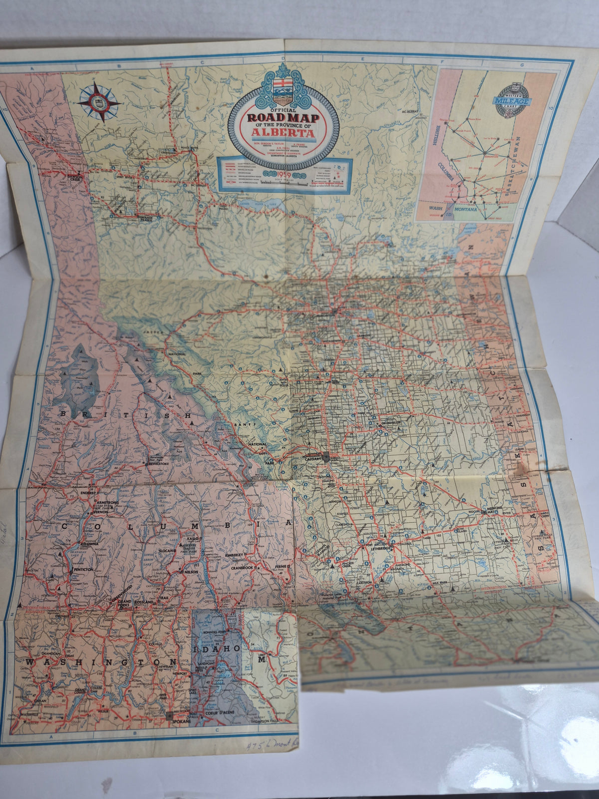 Vintage Road Maps Lot of 4 - 1950 Alberta Official Map, British Columbia Totem Pole Map, BC Pictorial Map, Alberta Vacation Booklet