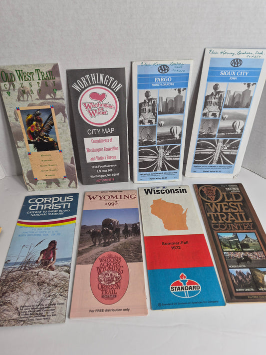 Vintage US Road Map Lot - 20 Maps - State Highway, AAA & Oil Company Maps - 1970s to 1990s