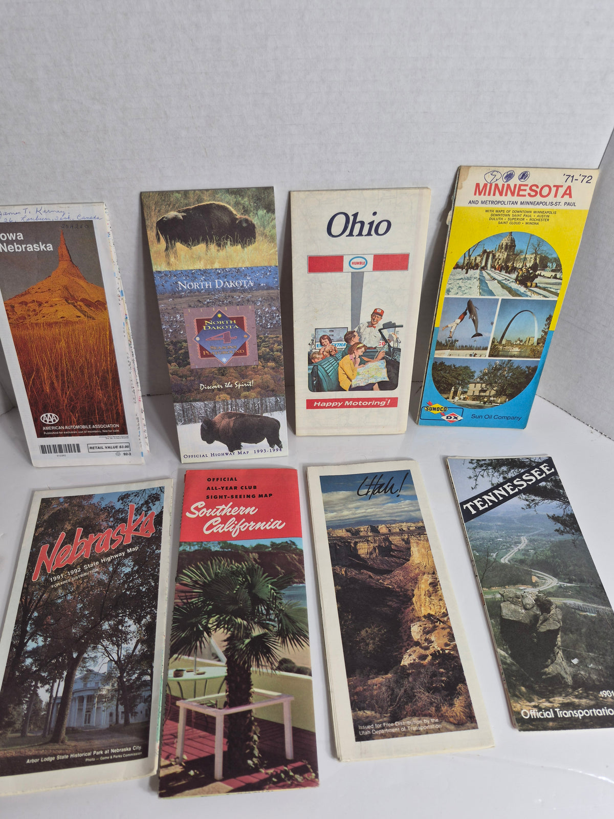 Vintage US Road Map Lot - 20 Maps - State Highway, AAA & Oil Company Maps - 1970s to 1990s