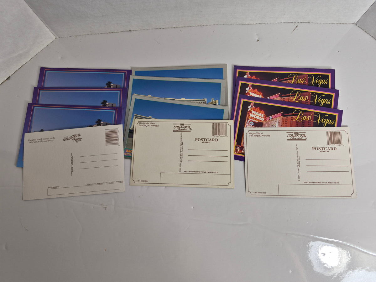 Vintage Las Vegas Postcard Lot - 12 Cards - Hacienda Hotel & Bob Stupak's Vegas World - 1990-1993 Collector Series