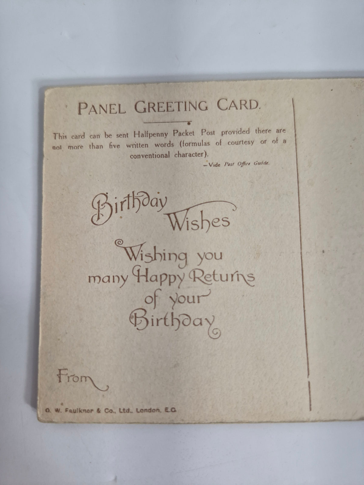 Antique C. W. Faulkner Panel Greeting Card Lot of 11 – British Landscape Art Postcards, London – Birthday Wishes Backs