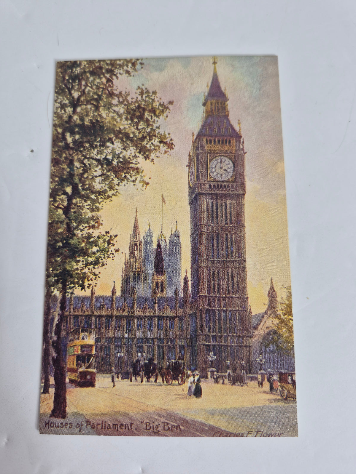 Raphael Tuck Oilette "Houses of Parliament" Postcard Packet – Complete Set of 6 in Original Envelope, Charles E. Flower, Series O.F. 7898