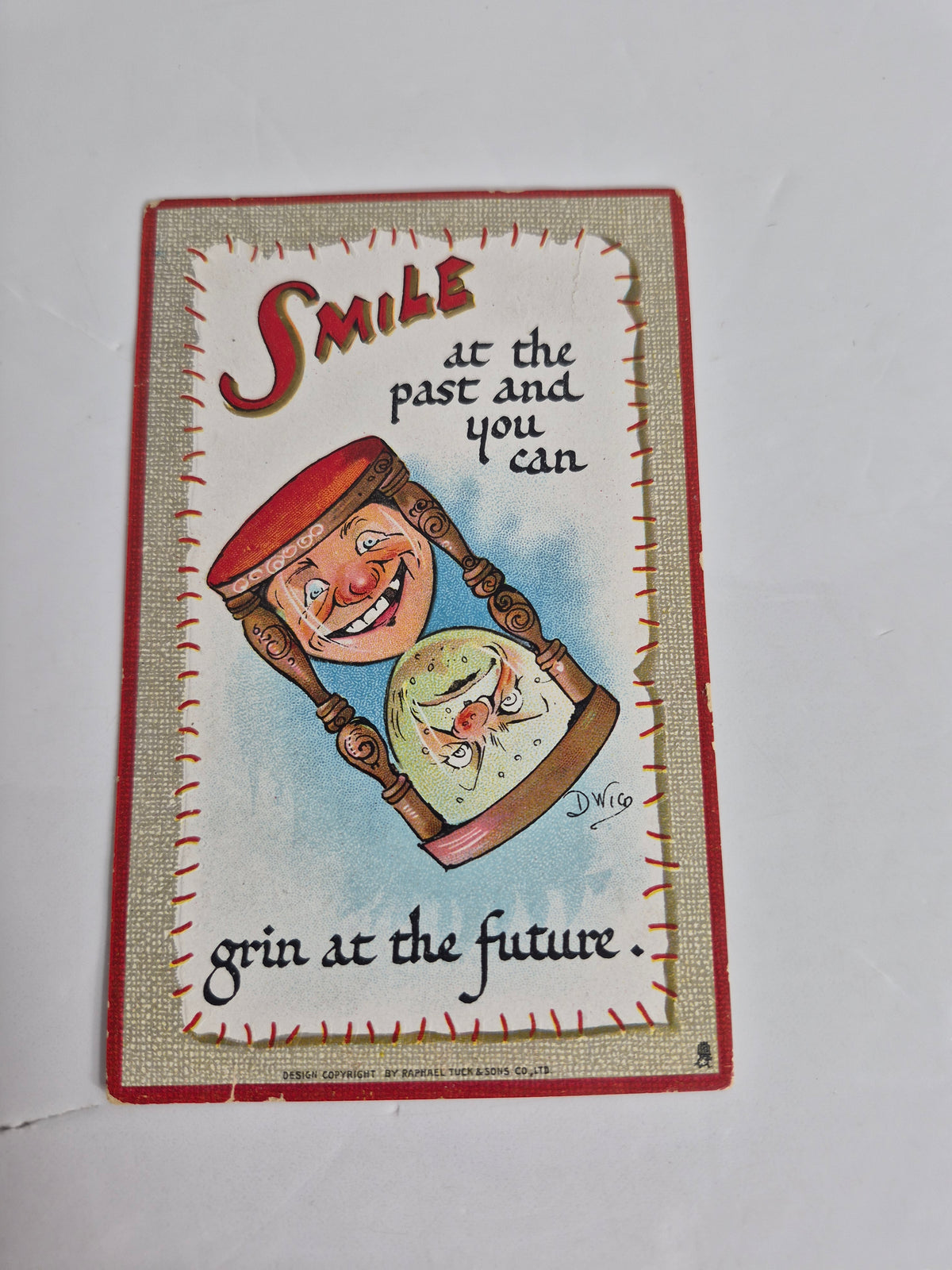 Antique Postcards – Lot of 7, c. 1908–1914 – Raphael Tuck "Smile" Comic by Dwig – Embossed Christmas & New Year Cards – Easter Card – Song Card – Como Park, Minnesota – Prairie Postmarks