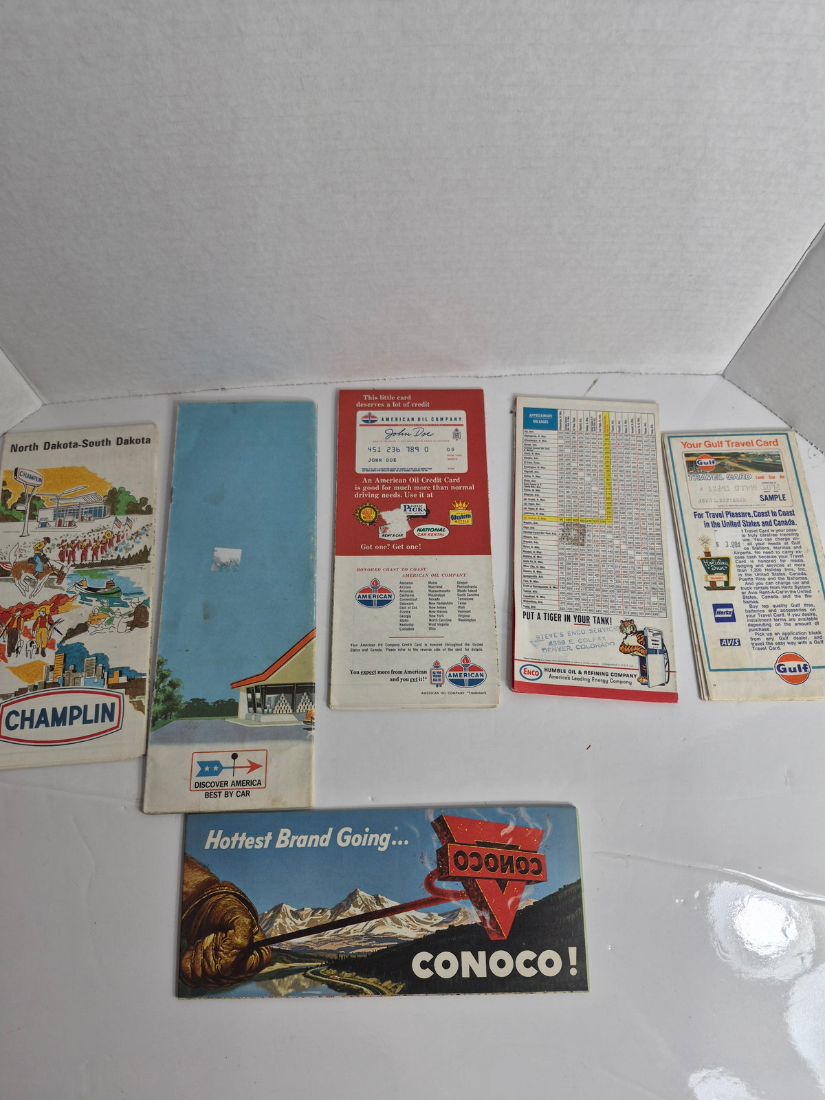 Vintage Gas Station Road Maps – Lot of 6, 1960s – Conoco Western Canada – American Oil Alaska & Western Canada – Phillips 66 – Enco Arizona & New Mexico – Gulf Minnesota & Wisconsin
