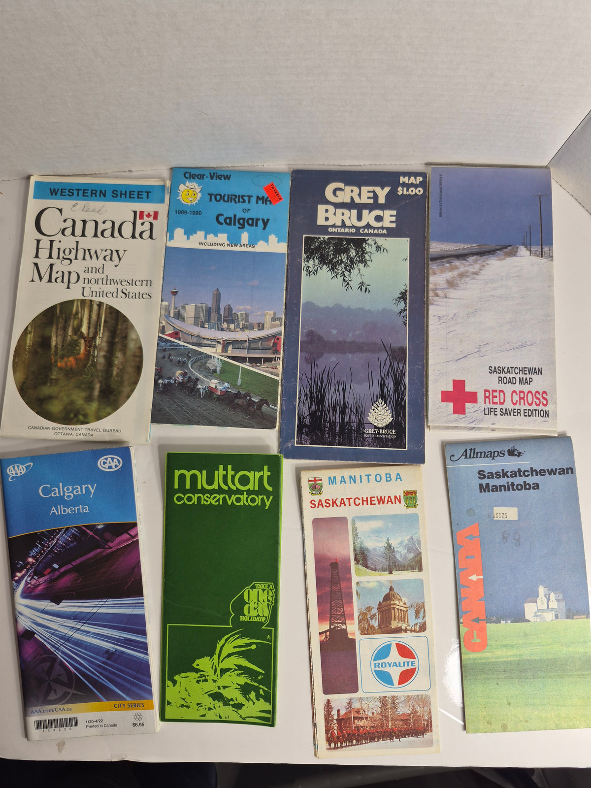 Vintage Canada Map & Brochure Lot of 17 – Royalite and Chevron Oil Maps, CN Across Canada, Red Cross Saskatchewan, Edmonton Transit 1989, Drumheller, Medicine Hat, Calgary, Prince Albert