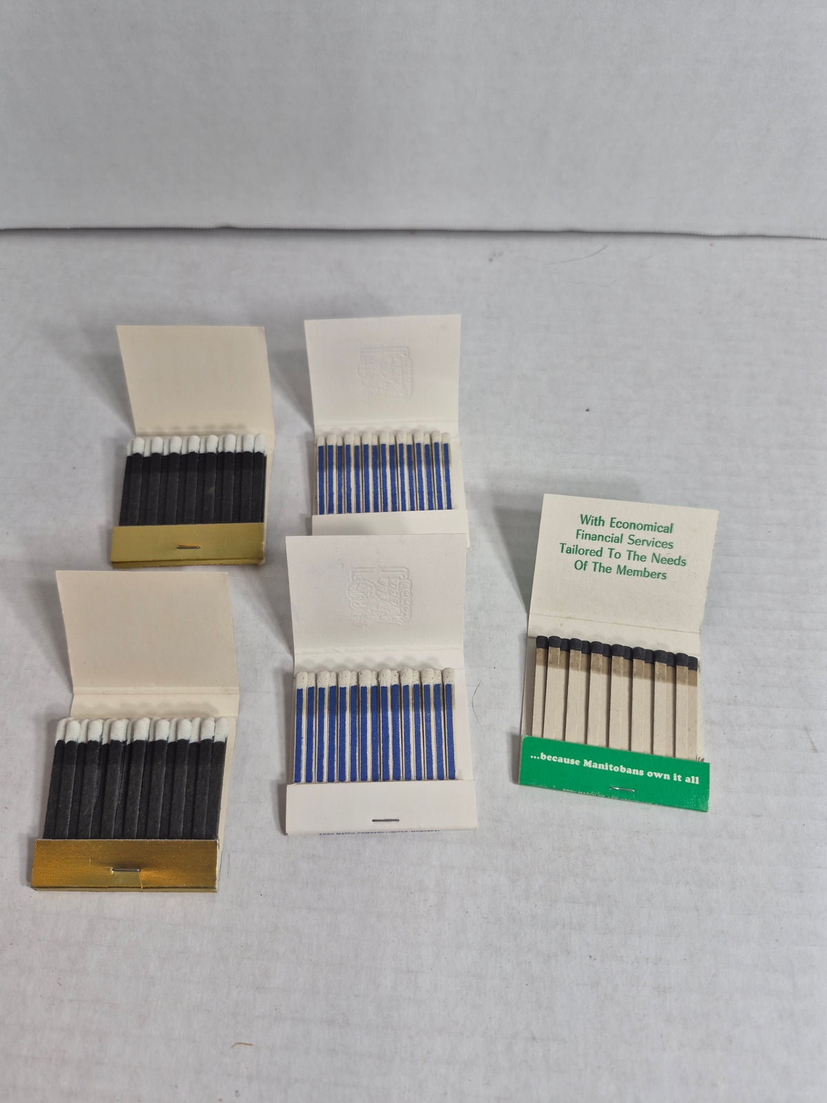 Vintage Canadian Bank Matchbooks Lot of 5 FULL CIBC Royal Bank Grandview Credit Union Manitoba Advertising
