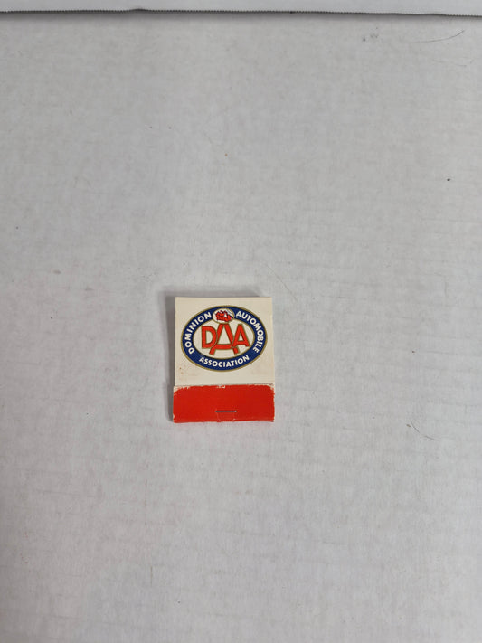 Vintage Dominion Automobile Association Matchbook – Full and Unstruck, "It Pays To Be A Member", DAA Emblem, Canadian Automobilia